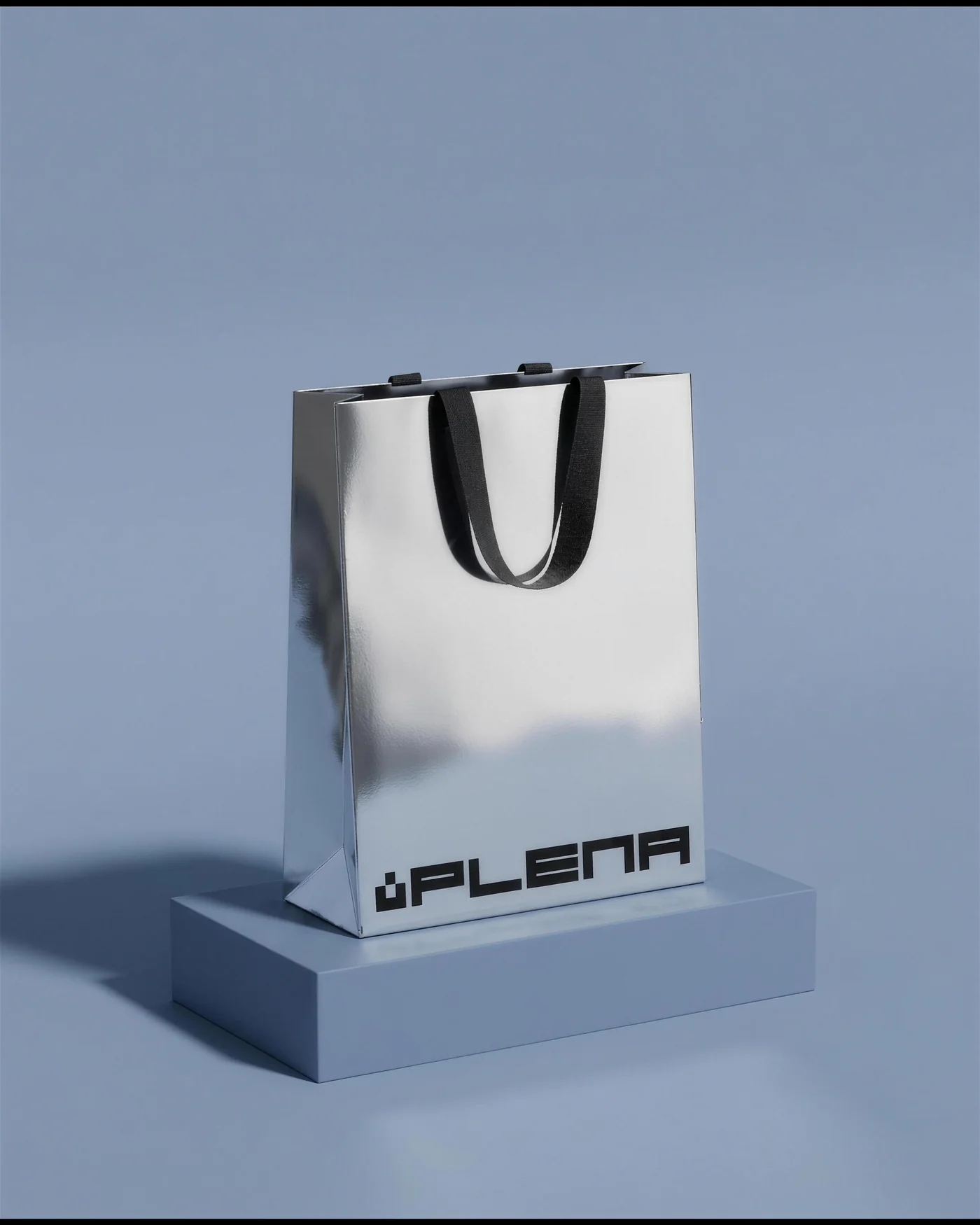 PLENA Tragetasche in Chrom mit Logo